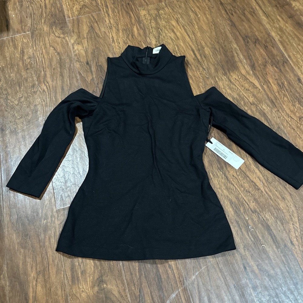 L'agence Women Dress Size XS NWT Cut Out Shoulders Top Black Retail $295
